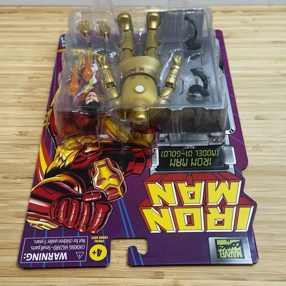 Marvel Legends Iron Man Model 01 Gold Retro Card 6” Action Figure Hasbro MOC